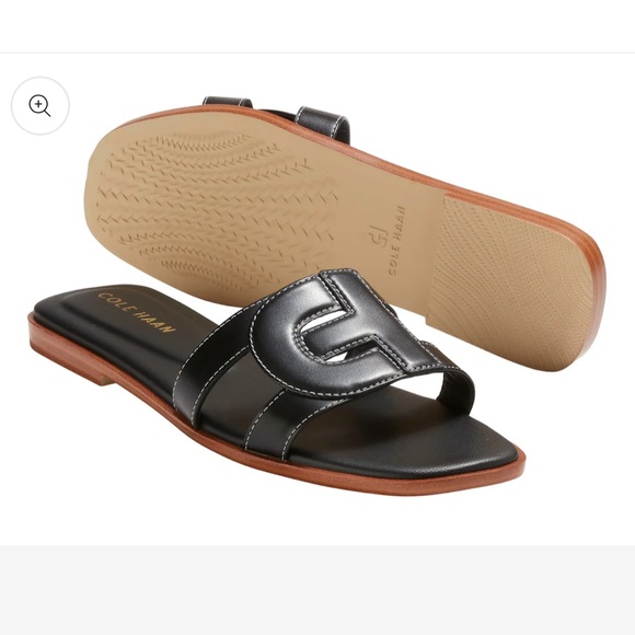 Cole Haan Shoes - Cole Haan Chrisee Slide Sandal Black Leather New Size 8.5